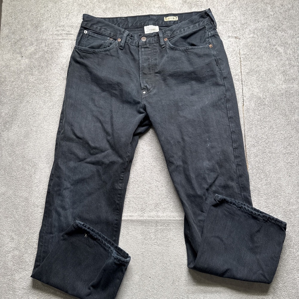 Polo Ralph Lauren Men's Black Straight Leg Button Fly Jeans Hudson USA 32x30